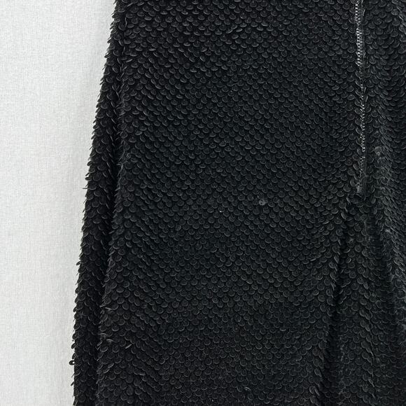 SAM EDELMAN Flocked Sequin Dress Womens 2 Black Karina Mini Shift Sheath Party - Picture 13 of 16
